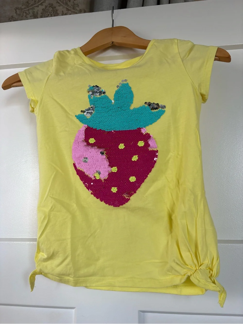Carter’s Yellow Sequin Strawberry Tee- Size 8